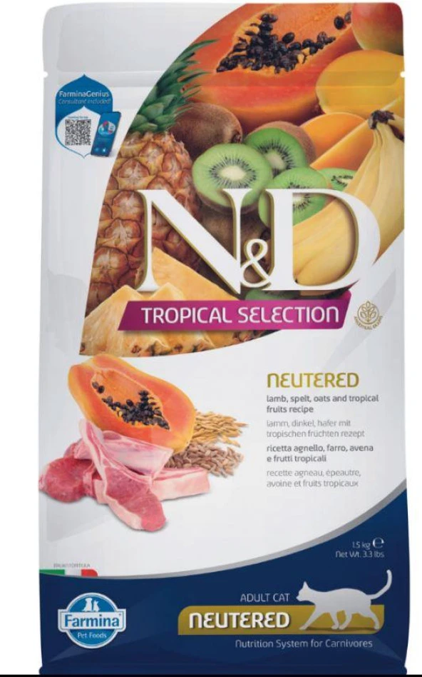 N&D Tropical Kuzulu Kısır Kedi Maması 1.5 Kg
