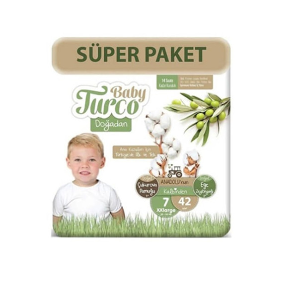 Baby Turco Doğadan 7 Numara XX Large 42'li Bebek Bezi