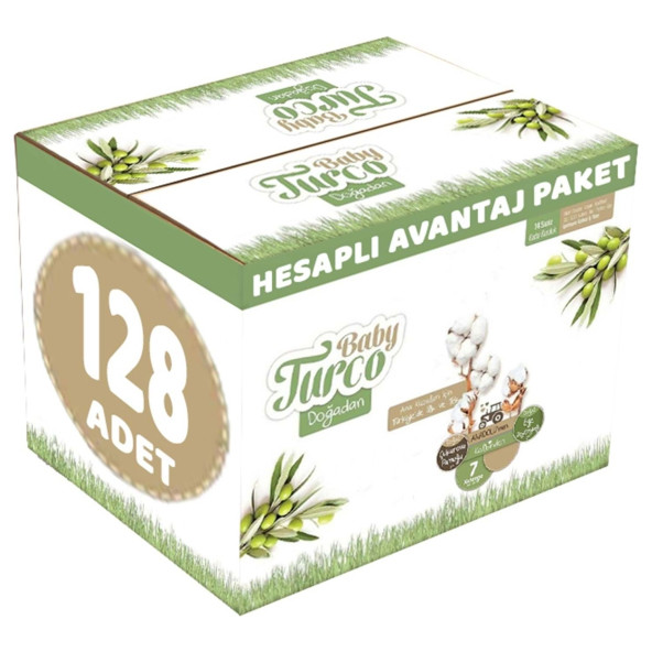 Baby Turco Doğadan 7 Numara XX Large 128'li Bebek Bezi