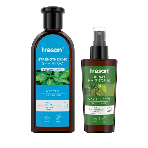 Tresan Isırgan Otu Şampuanı 300 ml Yağlı Saçlar + Kayın Ağacı Saç Toniği 125 ml