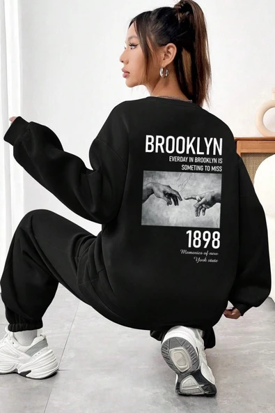 Unisex 1898 Baskılı Bisiklet Yaka Eşofman Takımı