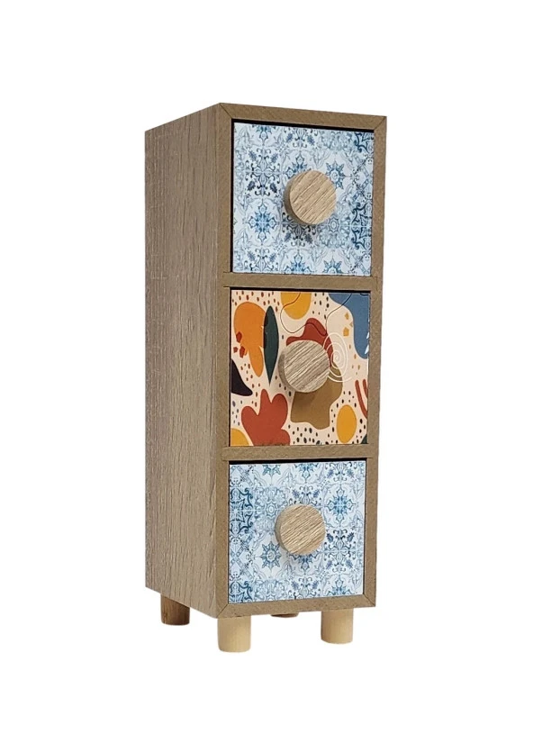 Gia Concept 3 Çekmeceli Ahşap Kutu - 2