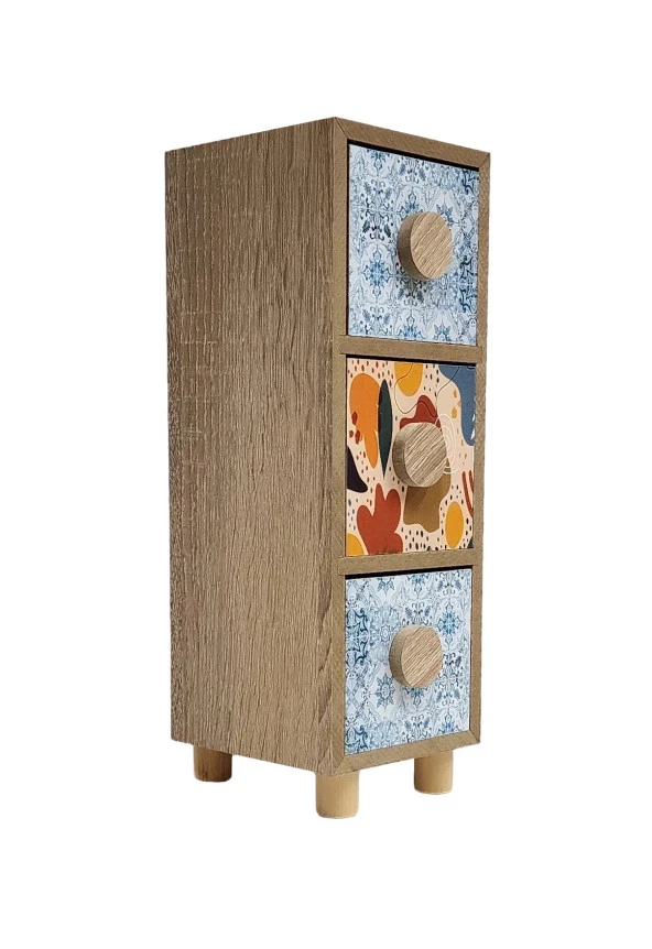 Gia Concept 3 Çekmeceli Ahşap Kutu - 3