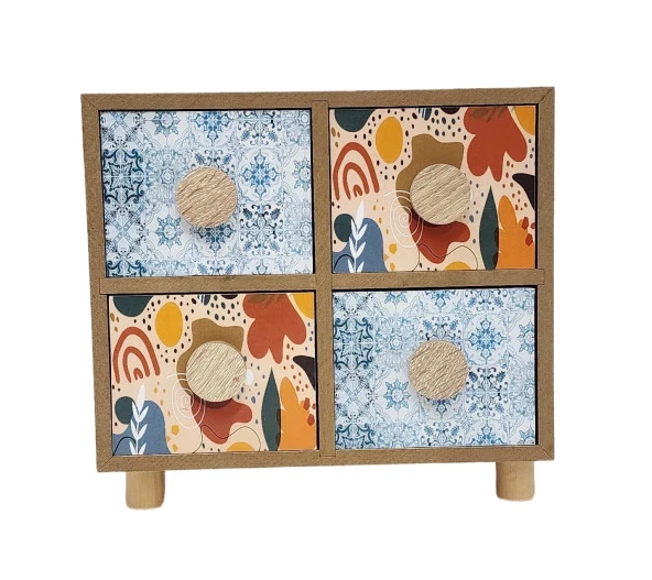 Gia Concept 4 Çekmeceli Ahşap Dekoratif Kutu - 3