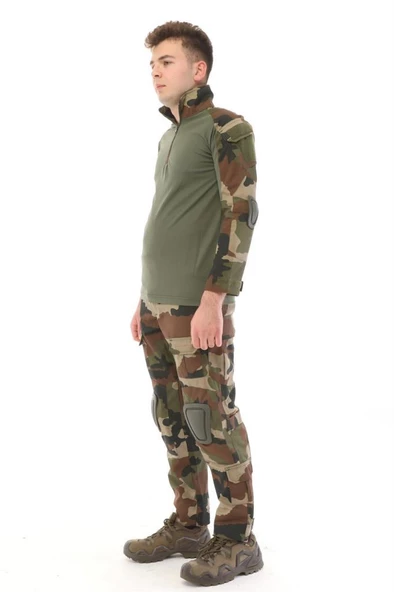 Single Sword Dizlikli Kamuflaj Taktik Erkek&Kadın Outdoor Kargo Pantolon - 12