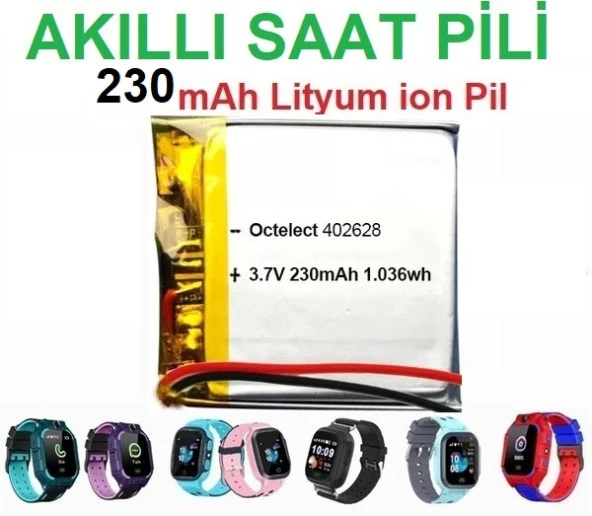 230 Mah Twox Q12 Akıllı Çocuk Saat Telefon Batarya - Pil 3.7v 230mah 582728 pil - Resim 2