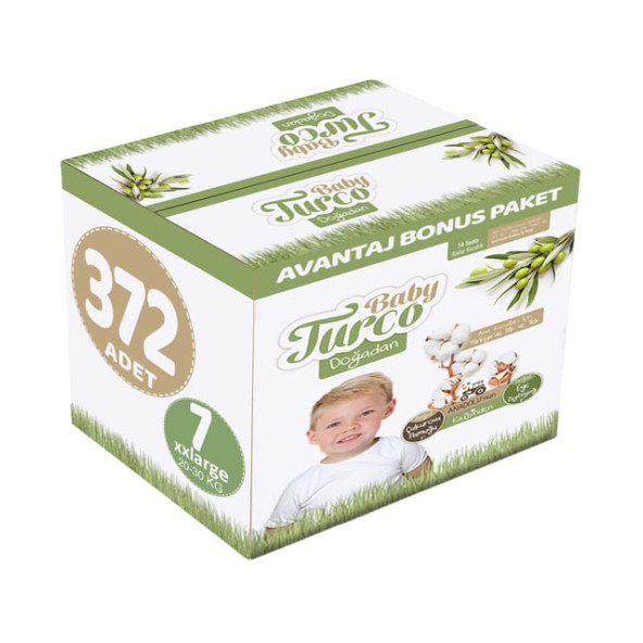 Baby Turco Doğadan 7 Numara XX Large 372'li Bebek Bezi