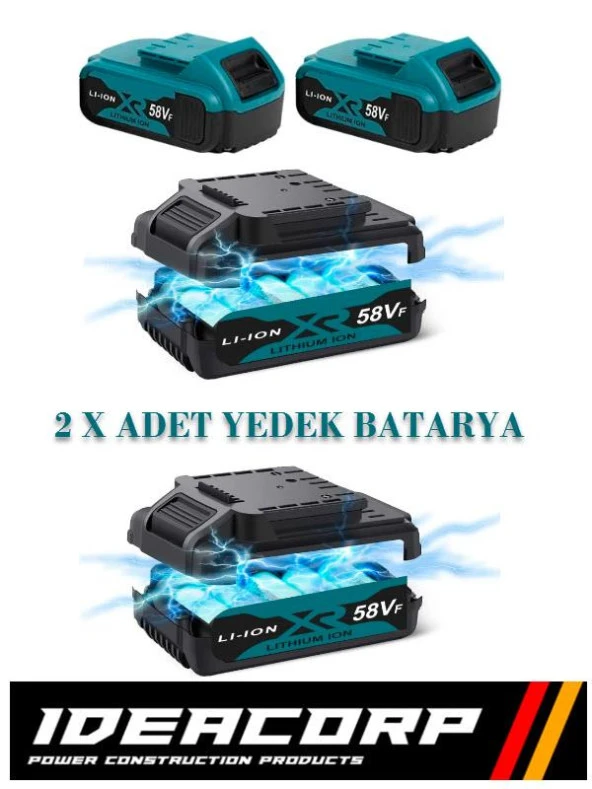 Matkap Yedek Bataryalı Profesyonel Çelik Şanzuman Vidalama Delme Matkap - 2