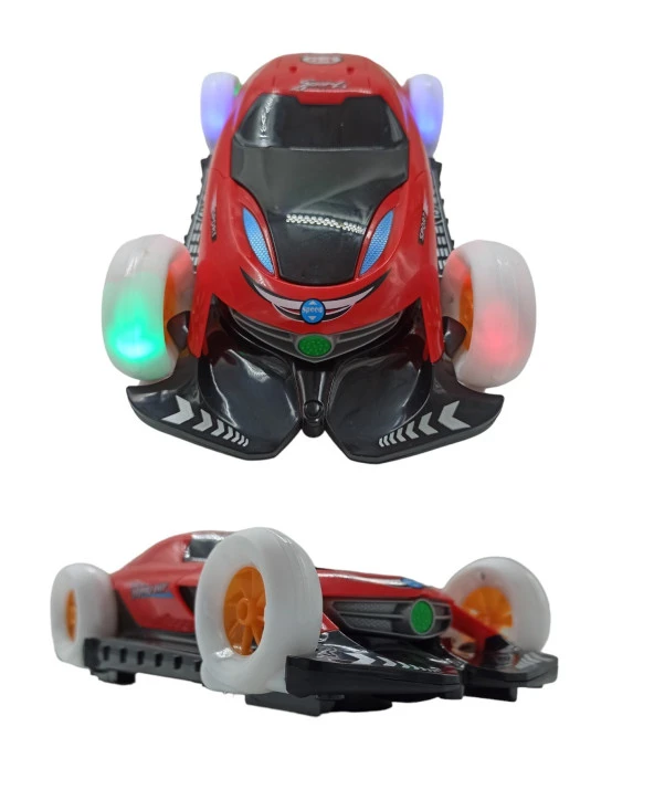 Kendi Etfarında Dönen Işıklı Sesli, Müzikli 23 cm. Araba Çocukların Hayal Gücünü Geliştiren Oyuncak - 2