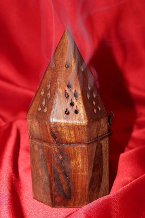 Ahşap Piramit Konik Tütsülük Sekizgen Uzun ürün görseli