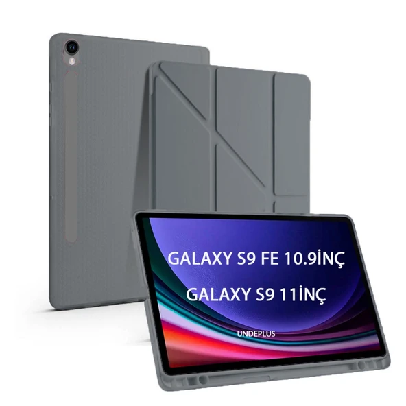 Samsung Galaxy Tab S9 FE X510 X516 Kılıf Kalem Bölmeli Trifolding Case - 2