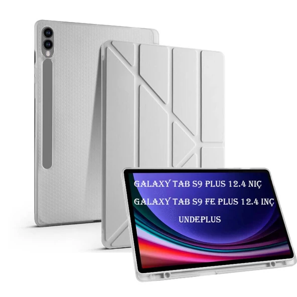 Samsung Galaxy Tab S9 Plus X810 X816 X818 Kılıf Kalem Bölmeli Trifolding Case - 2