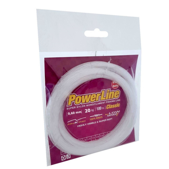 Powerline Classıc 100 Metre Poşet Misina Beyaz 0,60 mm 20 Kg Çekerli - Çile Misina 100 Metre 1 Adet