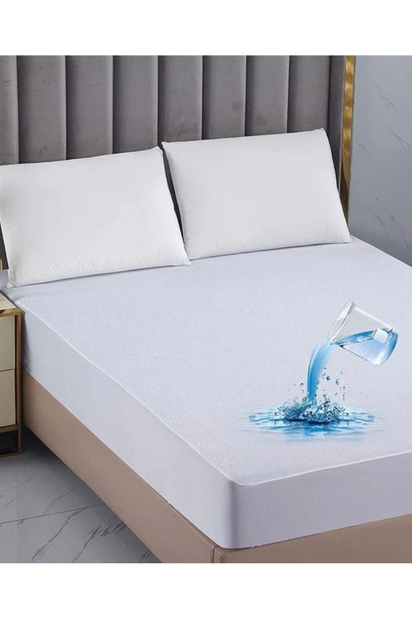 100 Su Sıvı Geçirmez Full Kenar Micro Fıtted Beyaz Yatak Koruyucu Alez Çarşaf Tek Çift