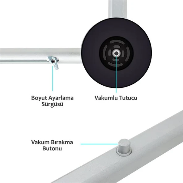 Weko 32 - 80'' Alüminyum Vakumlu Tv Panel Ekran Taşıyıcısı - Resim 8