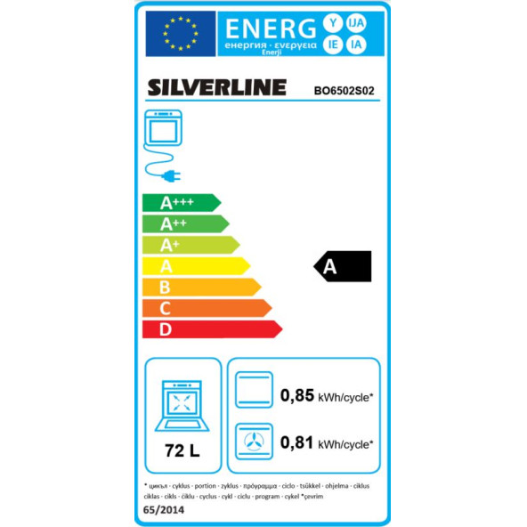Silverline BO6502S02 72 LT Ankastre Fırın Gri cam - 3