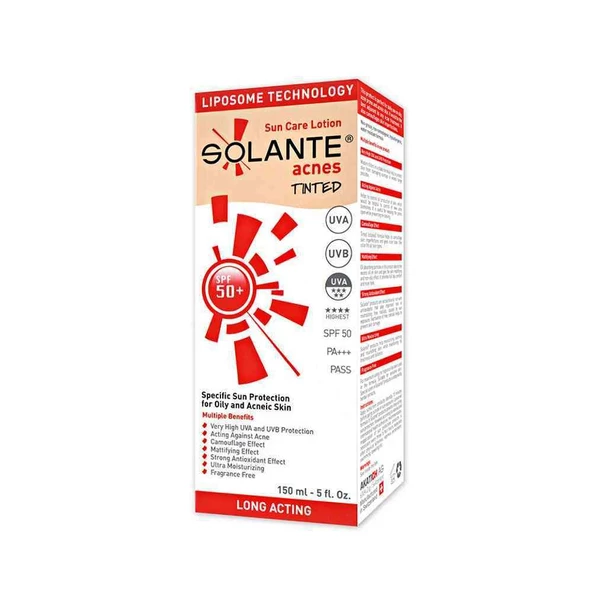 Solante Acnes Tinted Sun Care Lotion SPF50+ 150ml