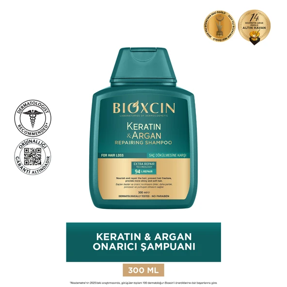 Bioxcin Keratin & Argan Onarıcı Şampuan 300ml - Resim 3