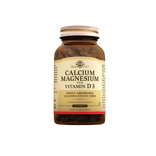 Solgar Calcium Magnesium With Vitamin D3 150 Tablet ürün görseli
