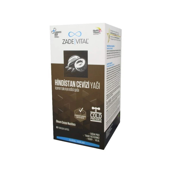 Zade Vital Hindistan Cevizi Yağı 1000mg 60 Kapsül