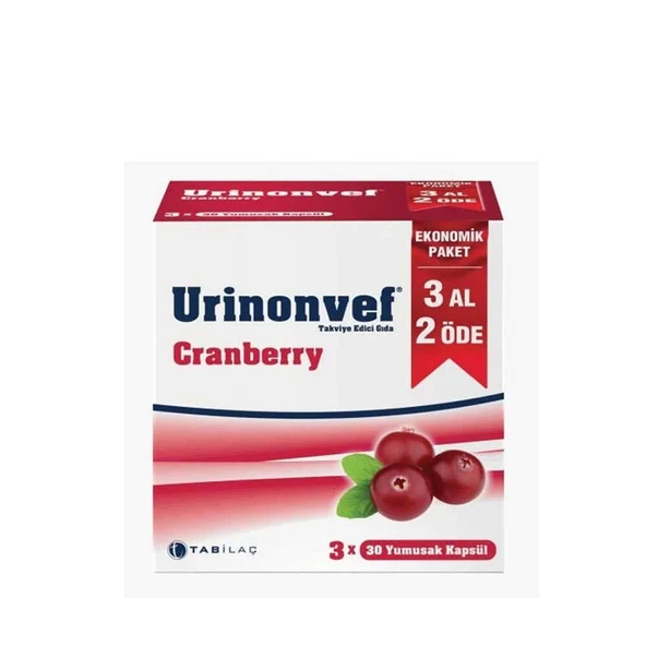 Urinonvef Cranberry 3 x 30 Kapsül ürün görseli