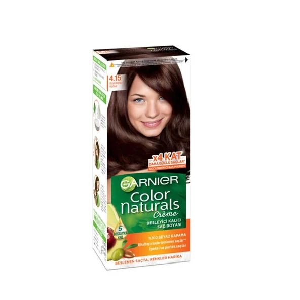 Garnier Color Naturals Besleyici Kalıcı Saç Boyası 4.15 Büyüleyici Kahve