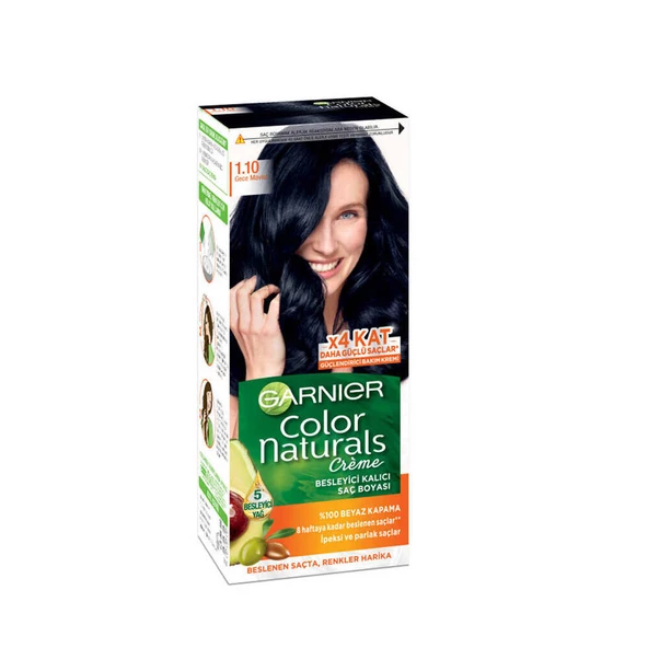 Garnier Color Naturals Besleyici Kalıcı Saç Boyası 1.10 Gece Mavisi