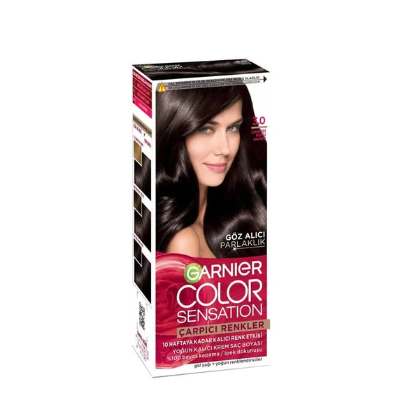 Garnier Color Sensation Çarpıcı Renkler Saç Boyası 3.0 Çarpıcı Koyu Kahve ürün görseli