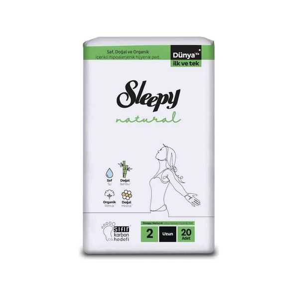 Sleep Natural Ultra Sensitive Hijyenik Ped - Uzun - 20 Adet ürün görseli