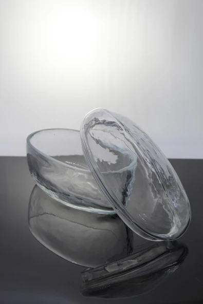 Paşabahçe El İmalatı Kristal Kapaklı Buğulu Ağır Şekerlik 1 Adet 17369 - Resim 2