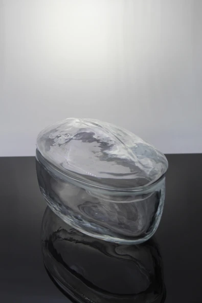 Paşabahçe El İmalatı Kristal Kapaklı Buğulu Ağır Şekerlik 1 Adet 17369 - Resim 3