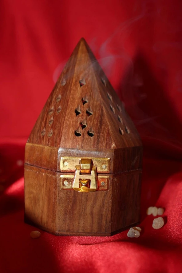 Ahşap Piramit Konik Tütsülük Sekizgen - Resim 3