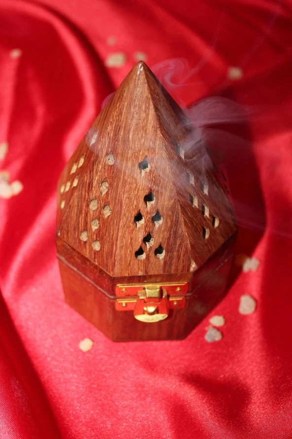 Ahşap Piramit Konik Tütsülük Sekizgen - Resim 4