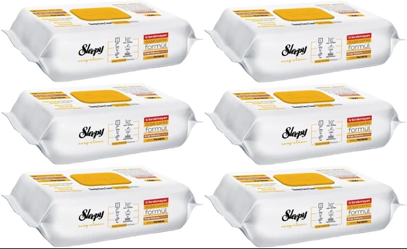 Sleepy Easy Clean Yüzey Temizlik Havlusu 100 Yaprak Arap Sabunlu Plstk Kapak (6 Lı Set) 600 Yaprak