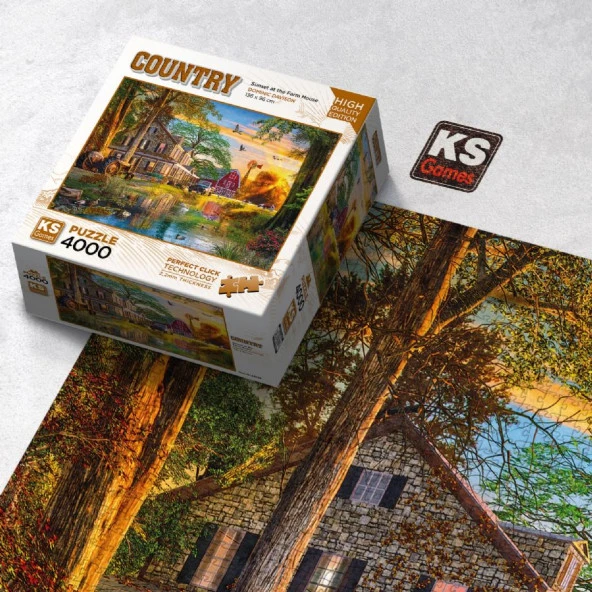 KS Games 4000 Parça Çiftlik Evinde Gün Batımı Puzzle - Resim 3