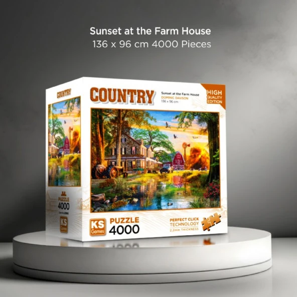 KS Games 4000 Parça Çiftlik Evinde Gün Batımı Puzzle - Resim 2