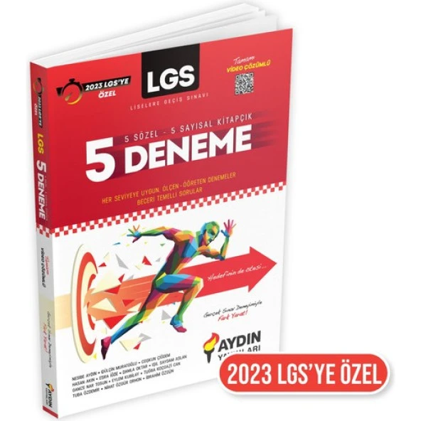 Aydın Yayınları 8. Sınıf LGS Tüm Dersler 5 Deneme Video Çözümlü 2023