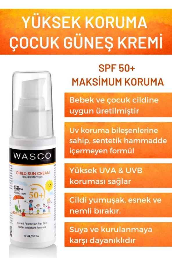 Bebek ve Çocuklar için Spf50+ Çok Yüksek Koruma Faktörlü Güneş Kremi