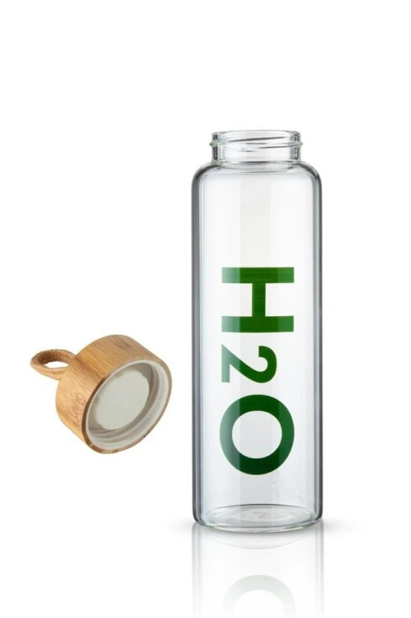 Tohana H2O Bambu Kapaklı Cam Matara 800 Ml 75176 - 2