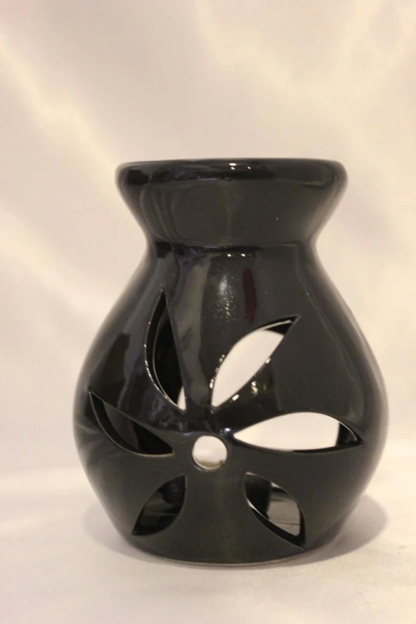 Buhardanlık Lotus Çiçeği Uzun Buhurdanlık Siyah Elişi Hand Made - Resim 2