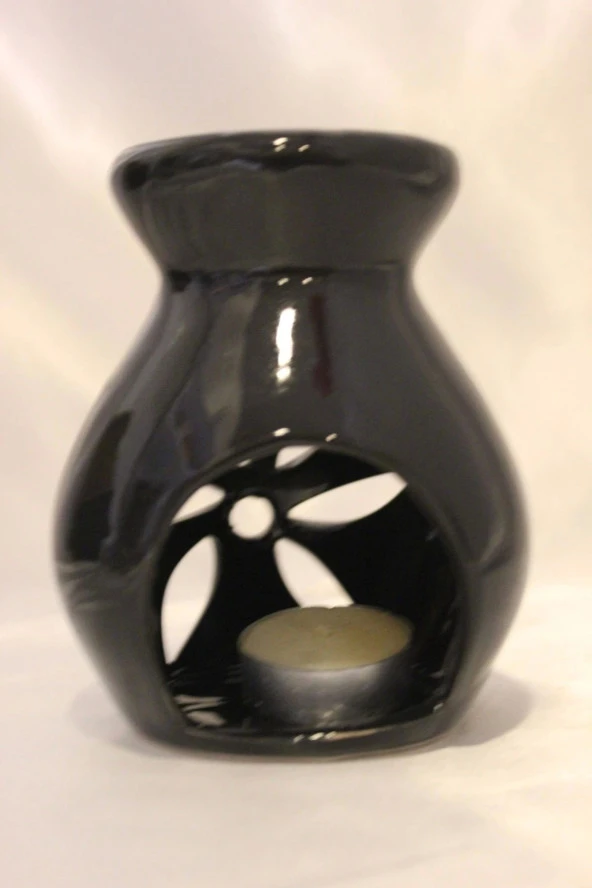 Buhardanlık Lotus Çiçeği Uzun Buhurdanlık Siyah Elişi Hand Made - Resim 3