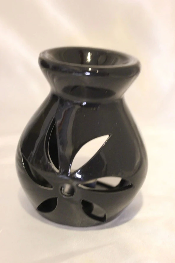 Buhardanlık Lotus Çiçeği Uzun Buhurdanlık Siyah Elişi Hand Made - Resim 4