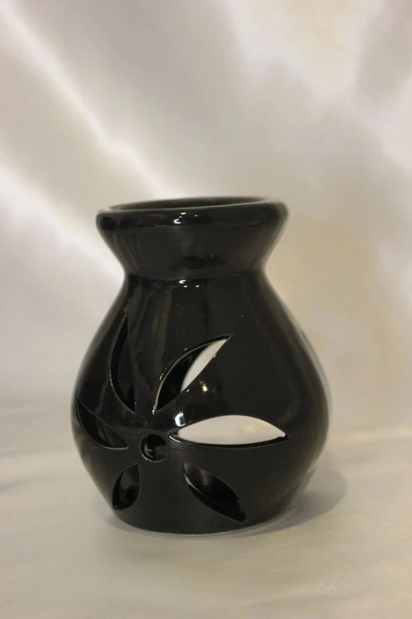 Buhardanlık Lotus Çiçeği Uzun Buhurdanlık Siyah Elişi Hand Made - Resim 5