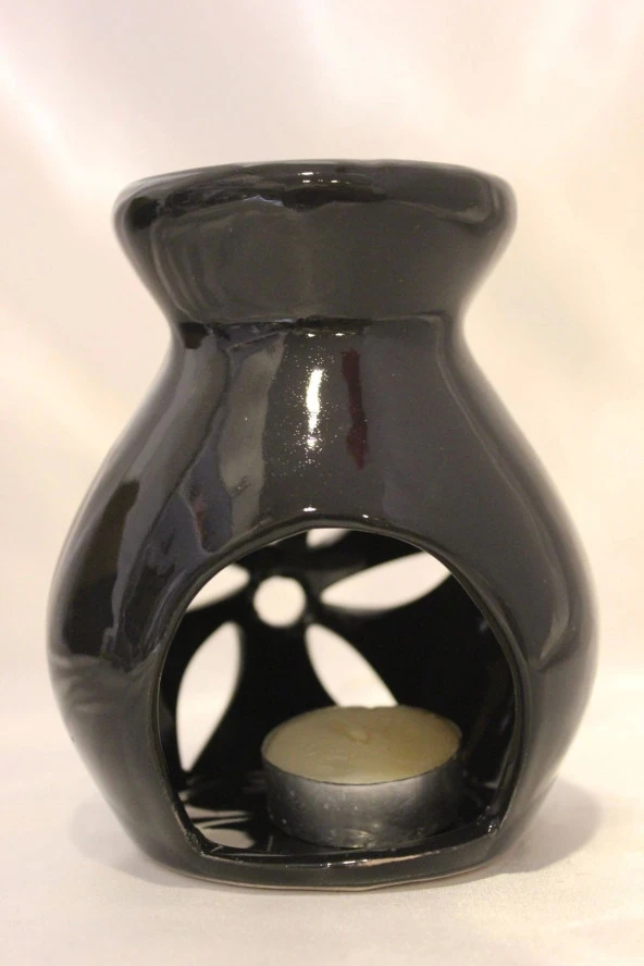 Buhardanlık Lotus Çiçeği Uzun Buhurdanlık Siyah Elişi Hand Made - Resim 6