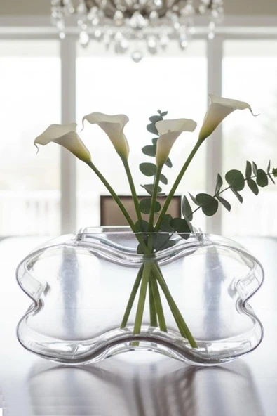 Paşabahçe El İmalatı Kristal İki Yandan Boğumlu Bölmeli Ağır Vazo 1 Adet 19919 ürün görseli 1