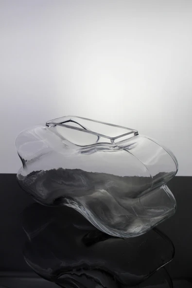 Paşabahçe El İmalatı Kristal İki Yandan Boğumlu Bölmeli Ağır Vazo 1 Adet 19919 - Resim 3