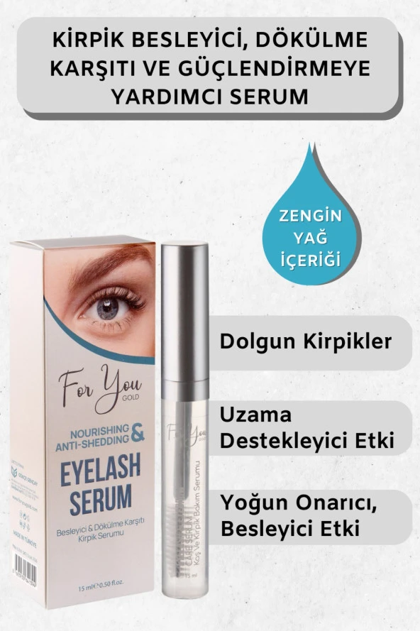 Kirpik Besleyici, Dökülme Karşıtı ve Güçlendirmeye Yardımcı Serum