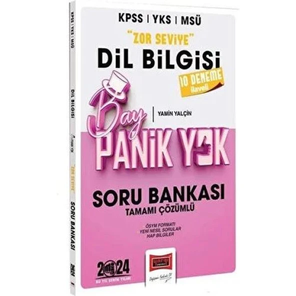Yargı Yayınları 2024 KPSS YKS MSÜ Bay Panik Yok Dil Bilgisi Zor Seviye Tamamı Çözümlü Soru Bankası