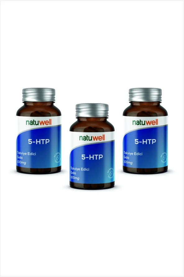 3lü Natuwell 5-HTP 100 mg Takviye Edici Gıda 30 Kapsül