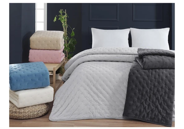 Aksu Soft Vienna Çift Kişilik Yatak Örtüsü Seti (220x240)-Mocha